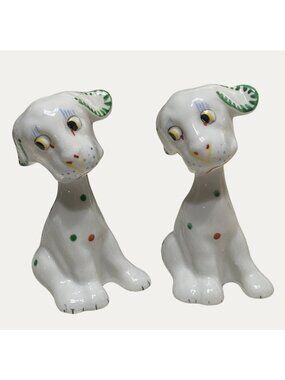 Vintage Mid-Century Flirting Dog Salt & Pepper Shakers Japan Anthropomorphic